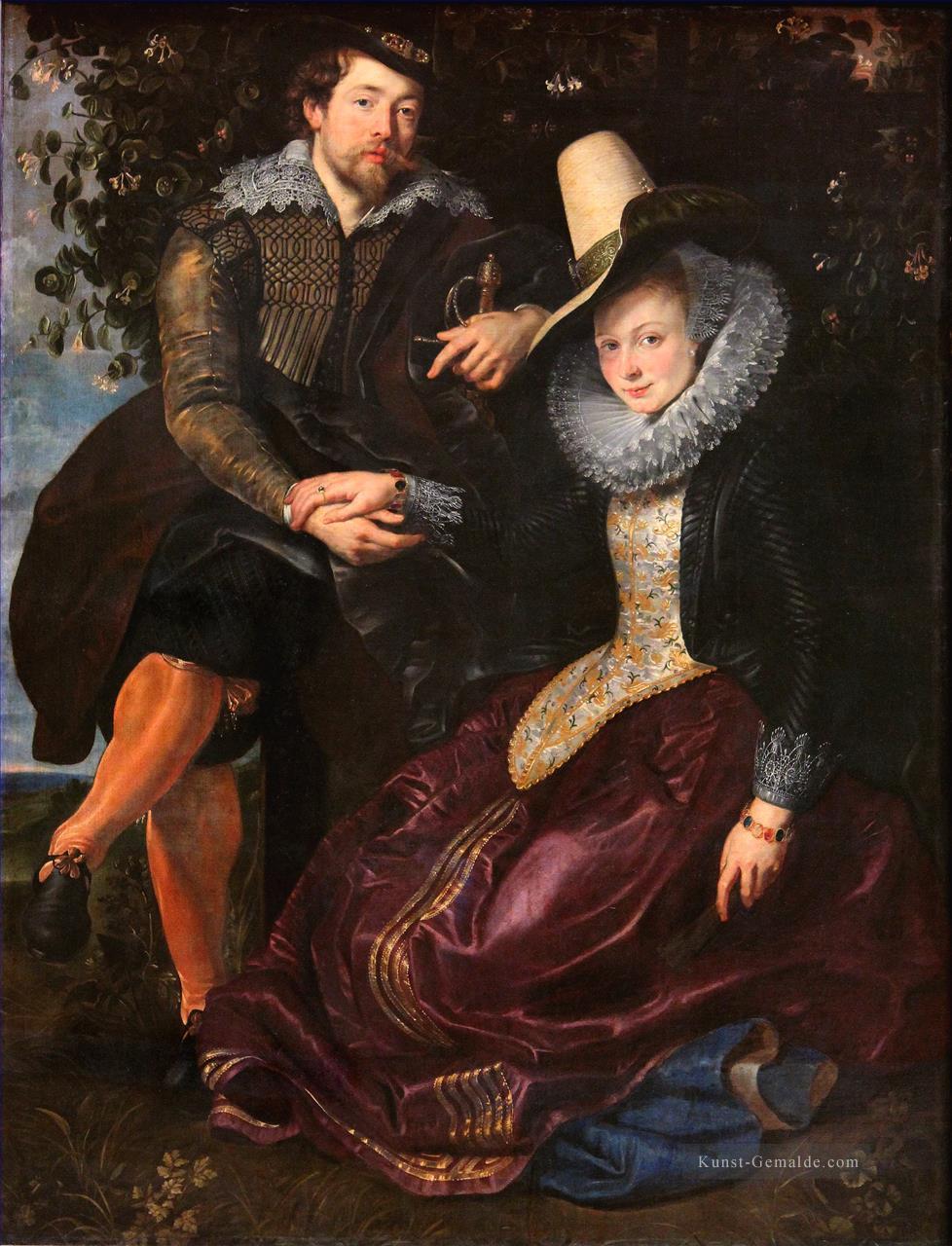 Der Künstler und seine erste Frau Isabella Brant in der Geißblattlaube Barock Rubens Ölgemälde